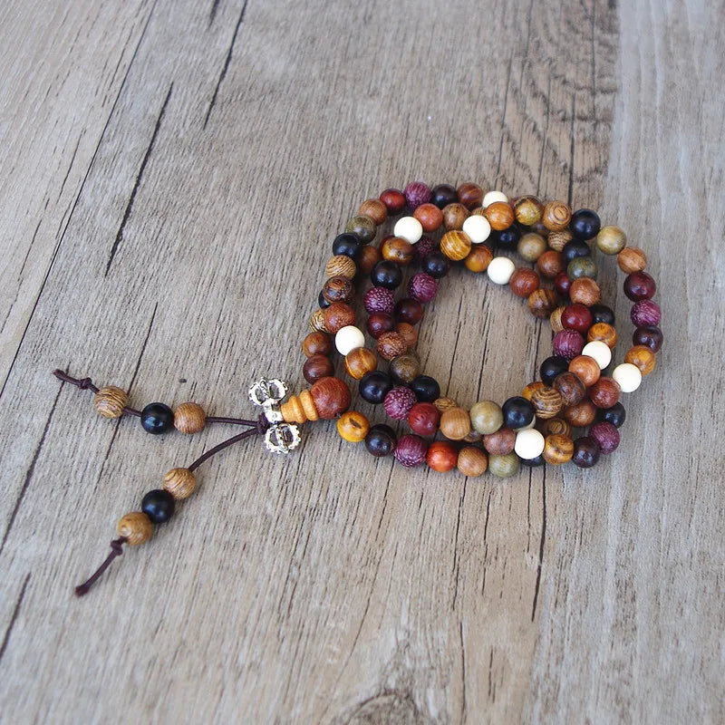 Mala Beads 108 Wood Tibetan Prayer Bracelet - Authentic Buddhist Meditation Necklace | Buddhive