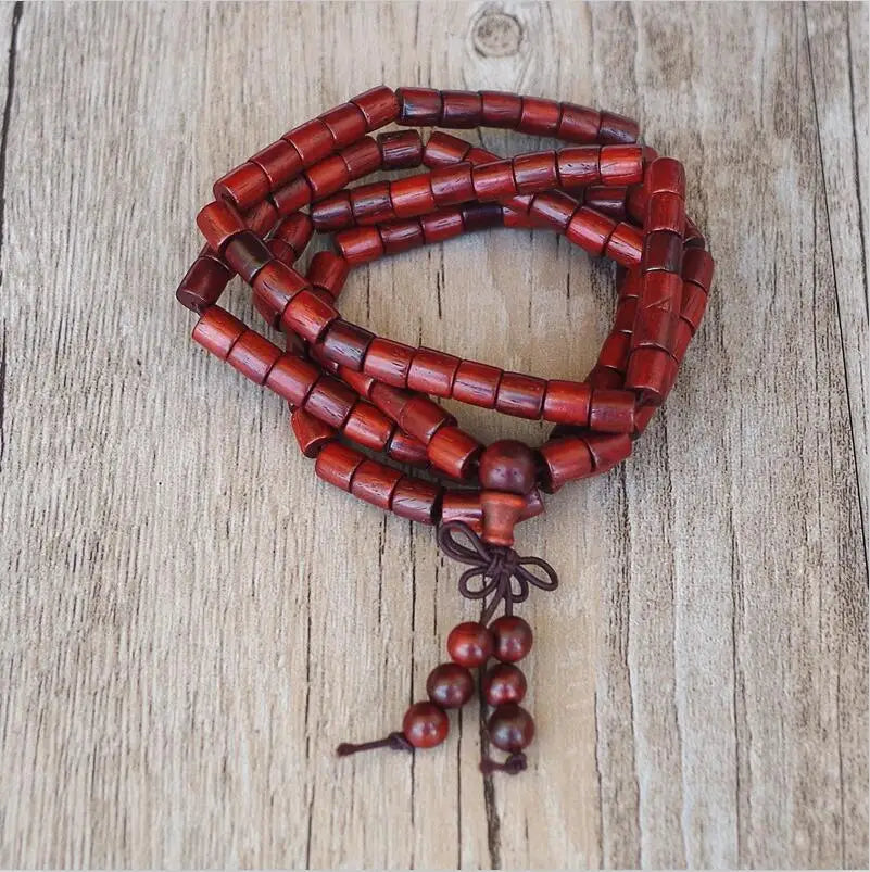 Tibetan Mala Beads Red Sandalwood 108 Prayer Beads - Meditation & Mantra Yoga | Buddhive
