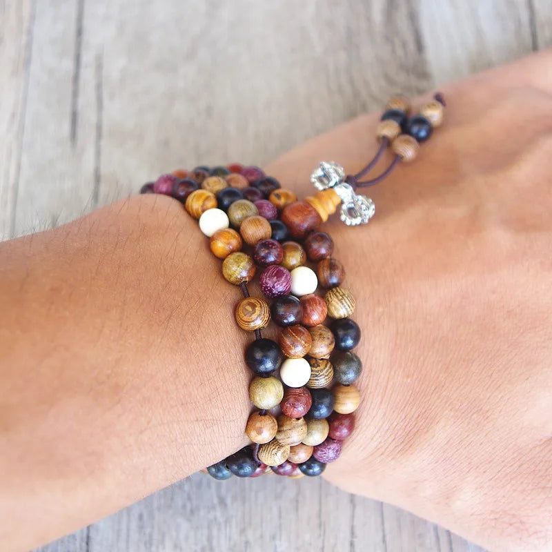Mala Beads 108 Wood Tibetan Prayer Bracelet - Authentic Buddhist Meditation Necklace | Buddhive