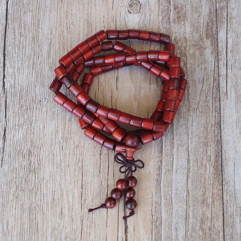 Tibetan Mala Beads Red Sandalwood 108 Prayer Beads - Meditation & Mantra Yoga | Buddhive