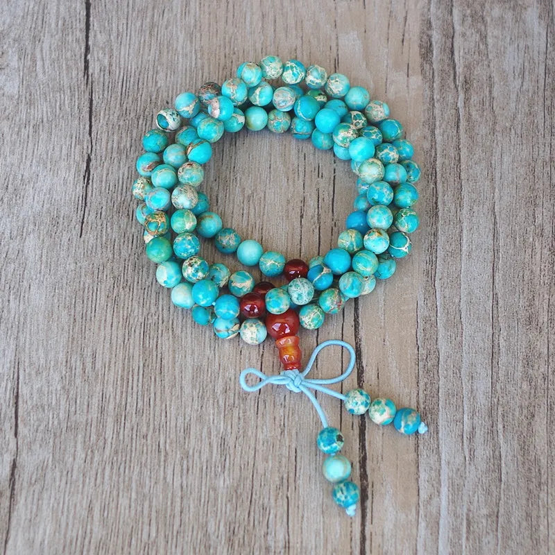 Tibetan Turquoise Mala Beads Bracelet - Authentic Buddhist Prayer Beads - Meditation | Buddhive
