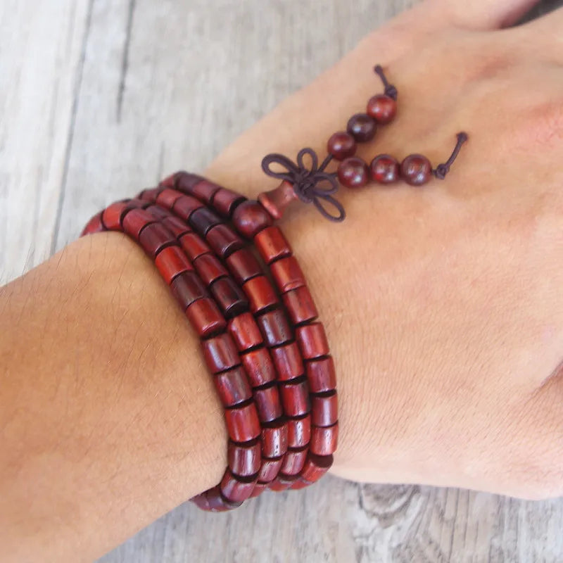Tibetan Mala Beads Red Sandalwood 108 Prayer Beads - Meditation & Mantra Yoga | Buddhive