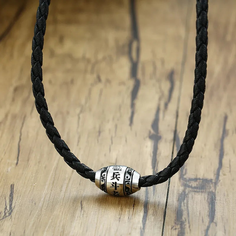 Black Mantra Buddhist Necklace Stainless Steel Charm | Spiritual Jewelry | Buddhive
