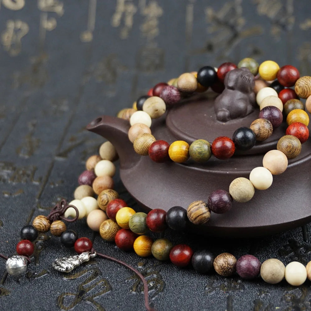 Tibetan Mala Bracelet Sandalwood 108 Beads Prayer Meditation Wrist Mala | Buddhive