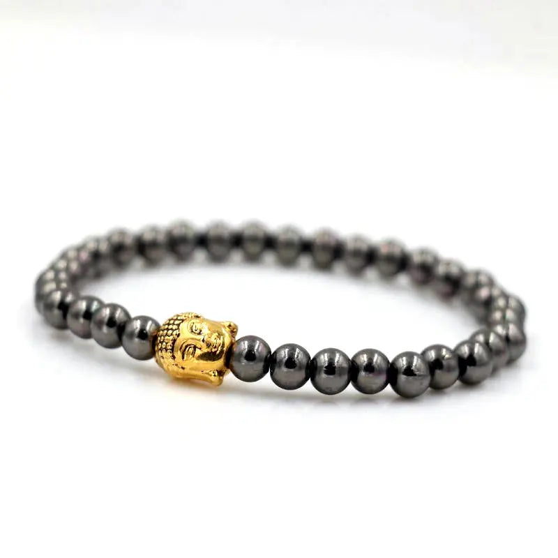 Buddha Bracelet Silver Hematite Beads - Buddhist Meditation Jewelry for Men | Buddhive