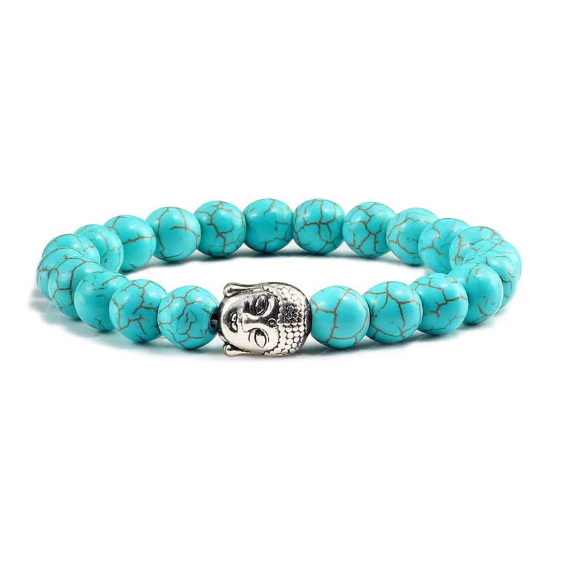 Buddha Head Lava Stone Bracelet - Natural Volcanic Rock Bead Bracelet | Buddhive