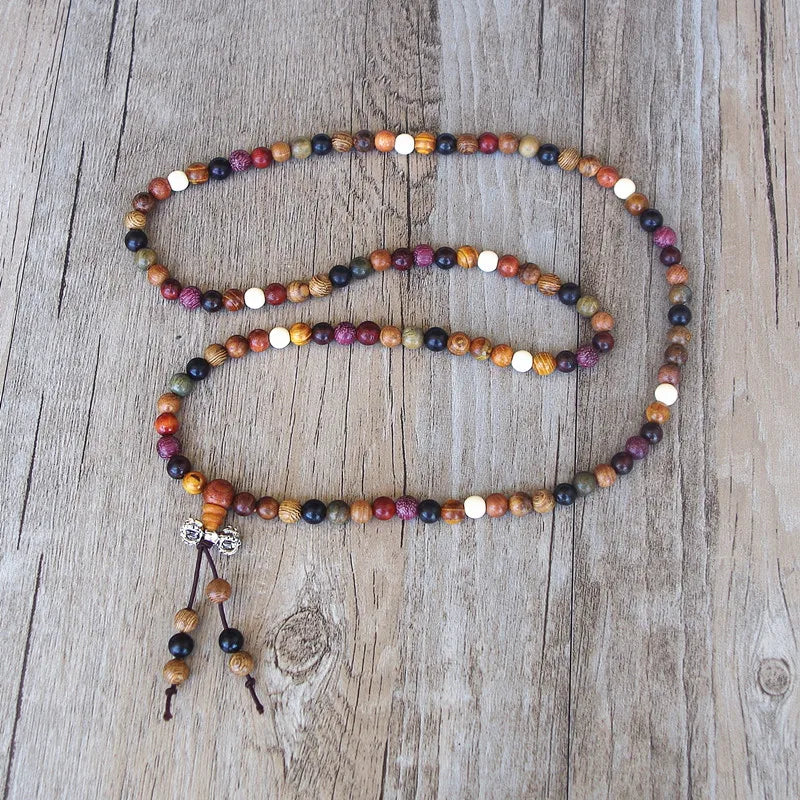 Mala Beads 108 Wood Tibetan Prayer Bracelet - Authentic Buddhist Meditation Necklace | Buddhive