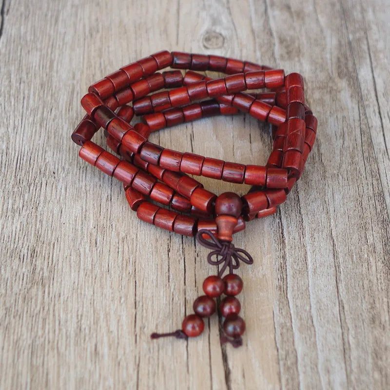 Tibetan Mala Beads Red Sandalwood 108 Prayer Beads - Meditation & Mantra Yoga | Buddhive