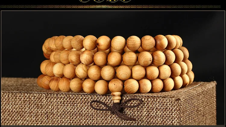 Tibetan Mala Bracelet Traditional Wood Bead Prayer Bracelet 108 Beads | Buddhive