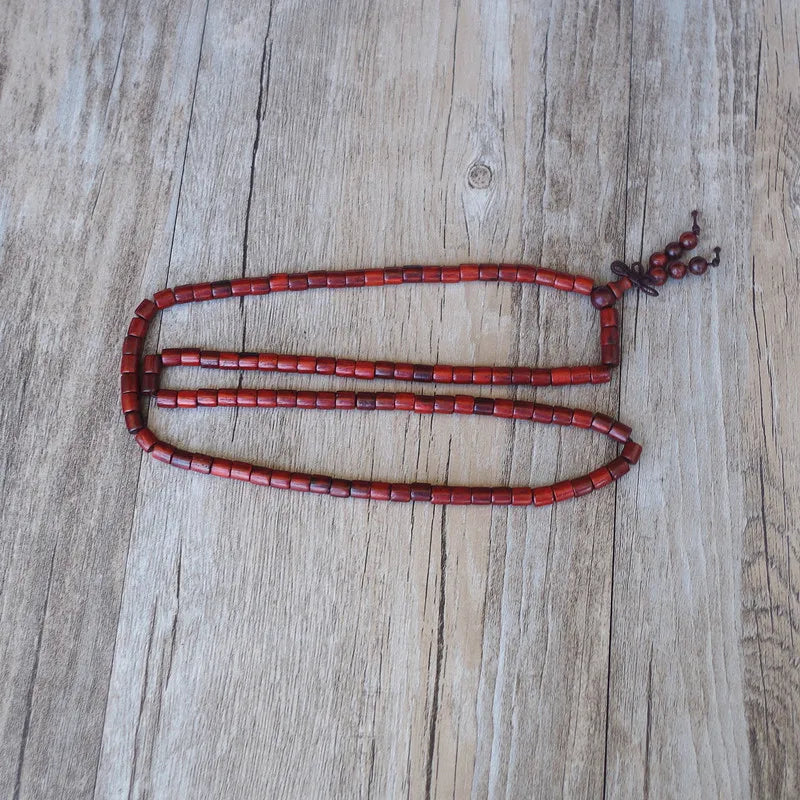 Tibetan Mala Beads Red Sandalwood 108 Prayer Beads - Meditation & Mantra Yoga | Buddhive