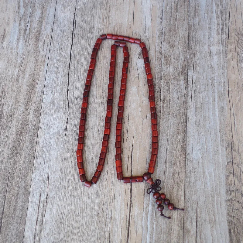 Tibetan Mala Beads Red Sandalwood 108 Prayer Beads - Meditation & Mantra Yoga | Buddhive