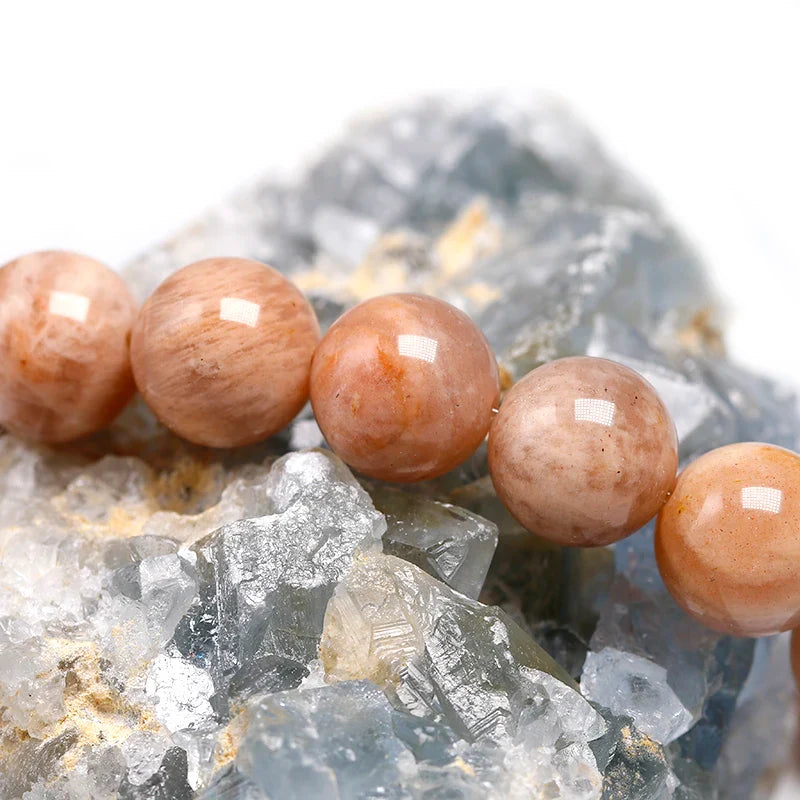 Sunstone Bracelet Natural Gemstone - Joy & Vitality Energy - 8mm Beads | Buddhive