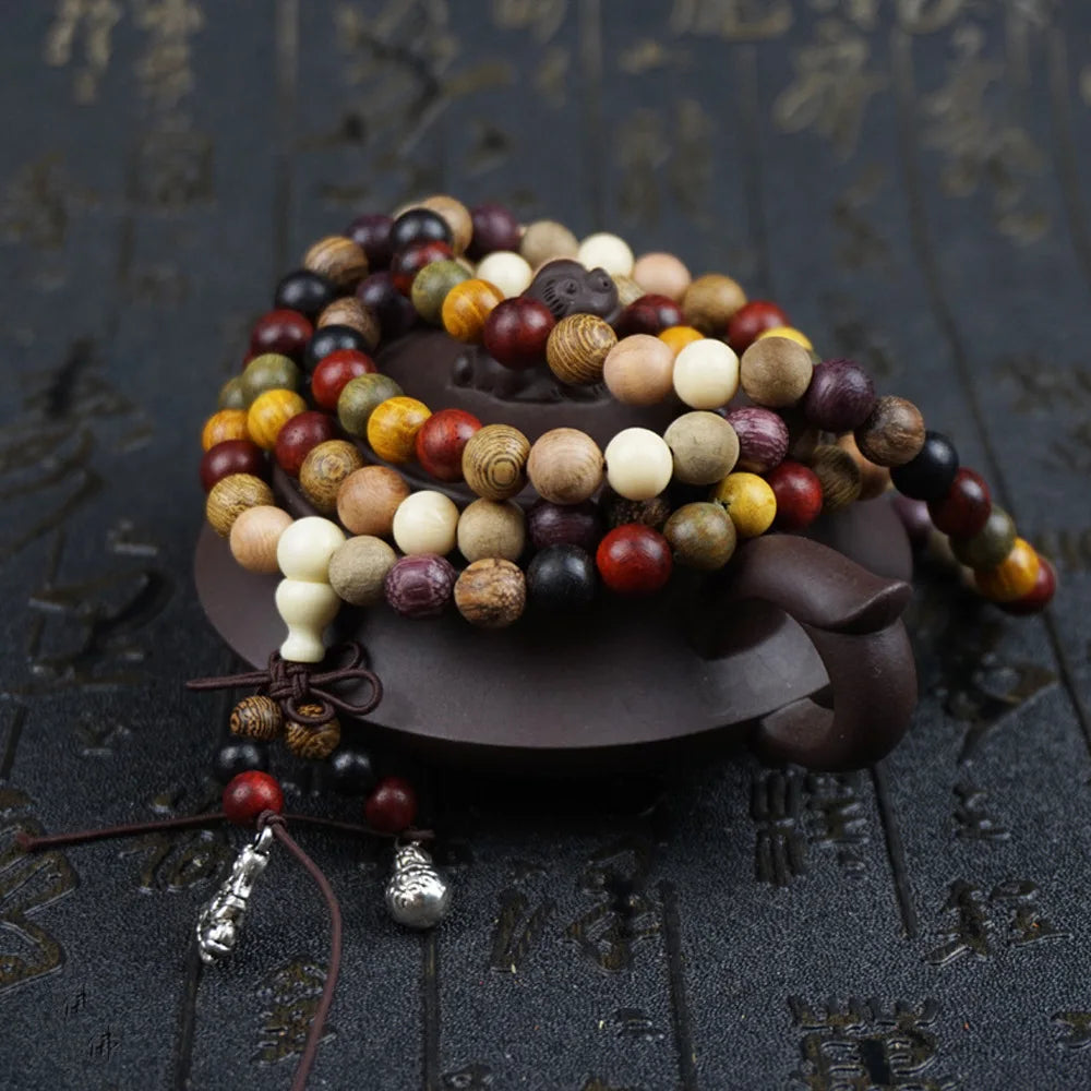 Tibetan Mala Bracelet Sandalwood 108 Beads Prayer Meditation Wrist Mala | Buddhive
