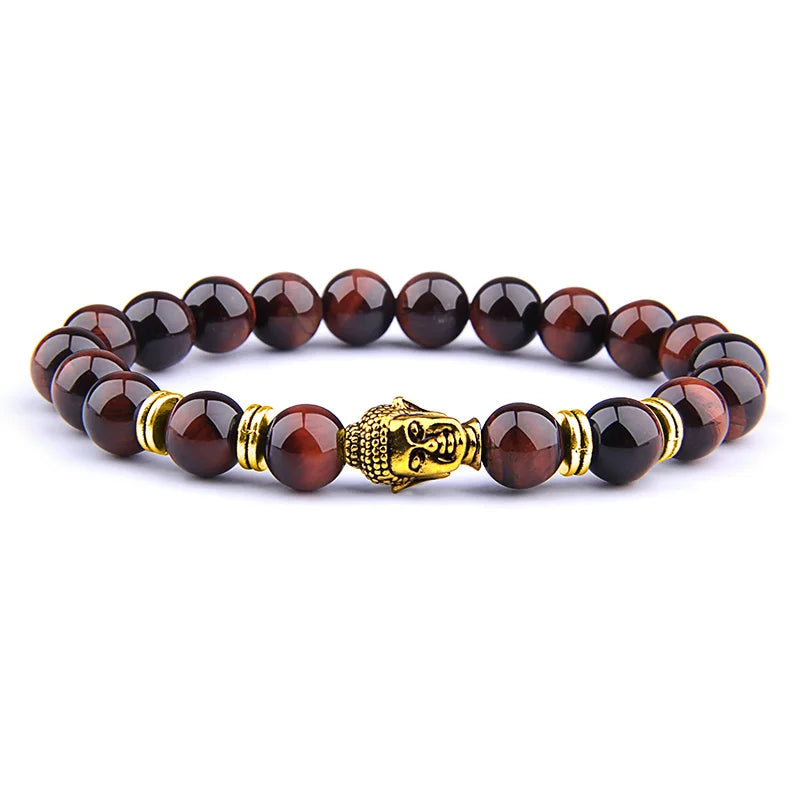 Blue Tiger Eye Buddha Bracelet - Handmade Gemstone Beads with Buddha Charm | Buddhive