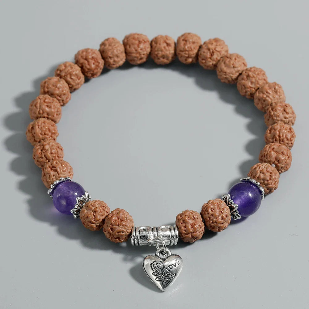 Tibetan Bodhi Seed Heart Bracelet for Women - Sacred Buddhist Prayer Beads | Buddhive