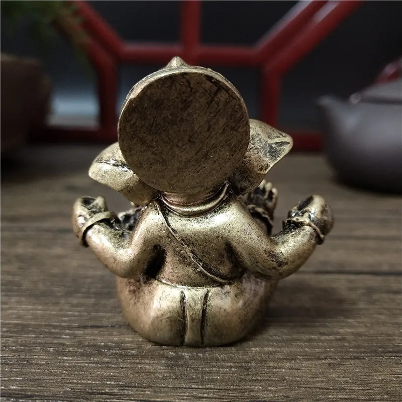 Ganesh Statue Resin Bronze Finish - Handcrafted Hindu Elephant God Figurine | Buddhive