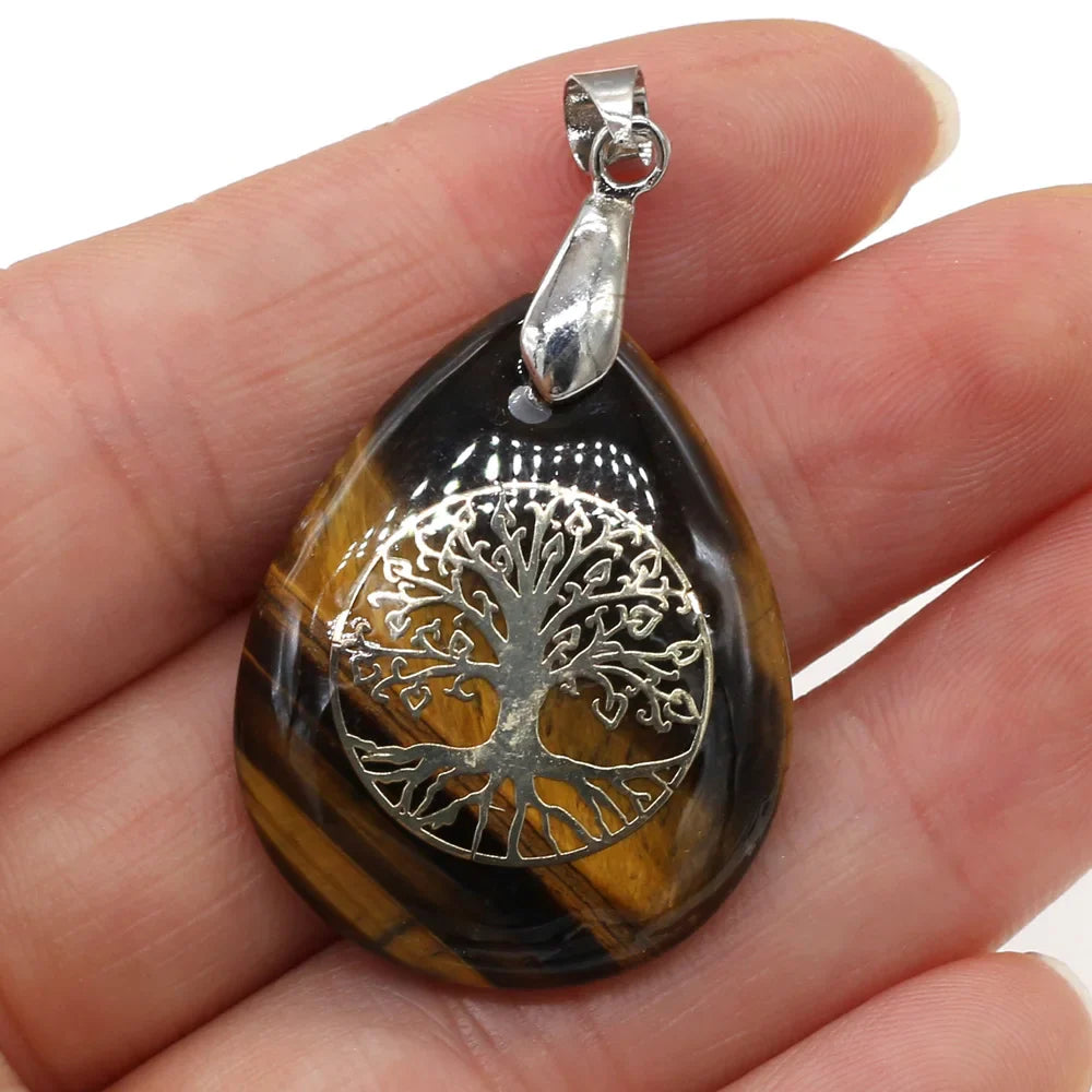 Tree of Life Necklace Natural Stone Pendant - Buddhist Spiritual Jewelry | Buddhive