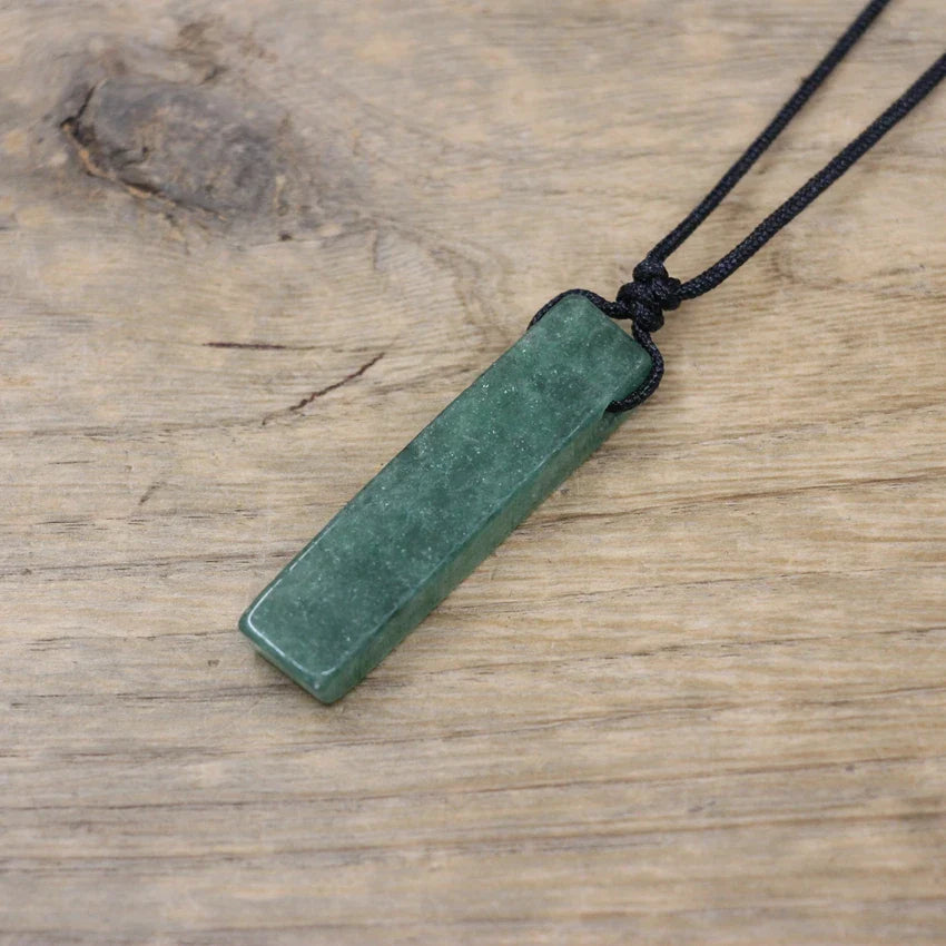 Natural Stone Necklace Buddha Pendant - Copper & Gemstone Rectangle | Buddhive