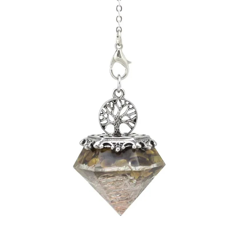 Natural Stone Diamond Pendant Necklace - Gemstone Buddhist Jewelry for Meditation | Buddhive