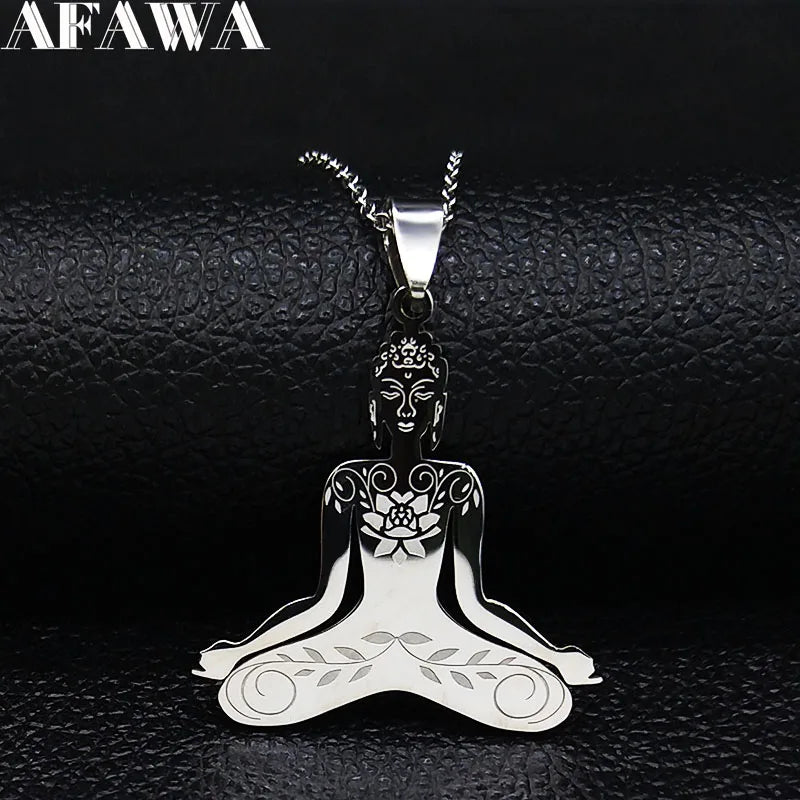 Buddha Pendant Stainless Steel - Protection & Serenity Necklace for Meditation | Buddhive