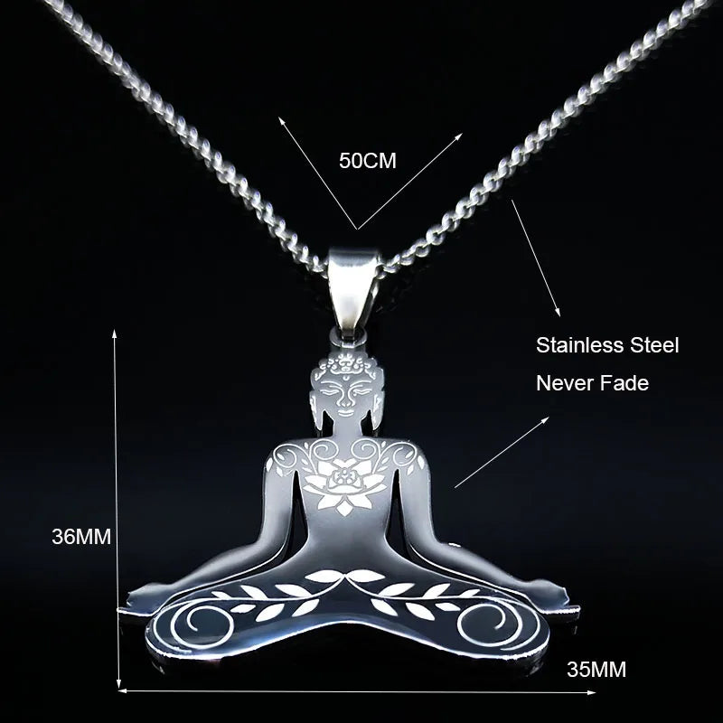 Buddha Pendant Stainless Steel - Protection & Serenity Necklace for Meditation | Buddhive