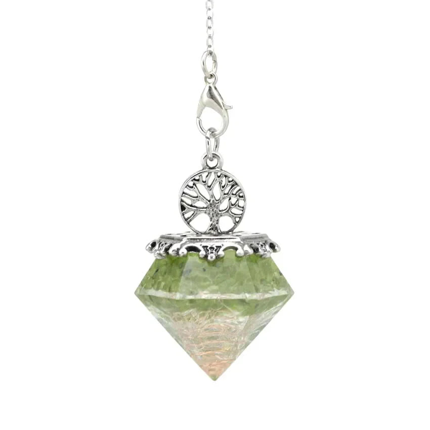Natural Stone Diamond Pendant Necklace - Gemstone Buddhist Jewelry for Meditation | Buddhive