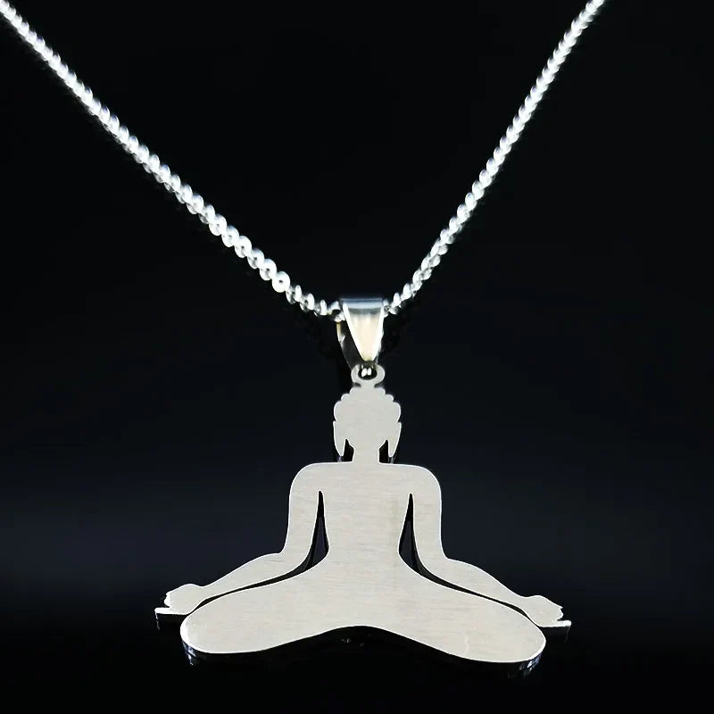 Buddha Pendant Stainless Steel - Protection & Serenity Necklace for Meditation | Buddhive