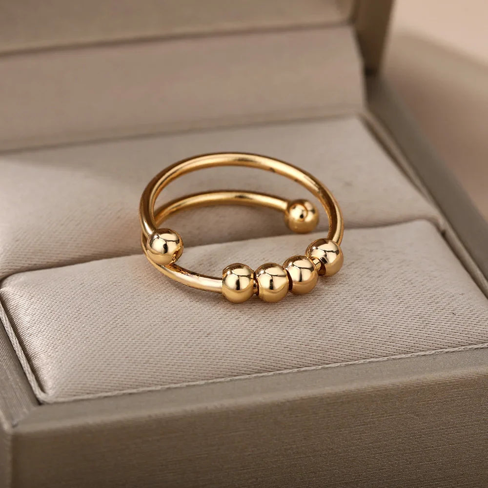 Anxiety Ring Spinner - Stainless Steel Fidget Ring for Stress Relief & Meditation | Buddhive