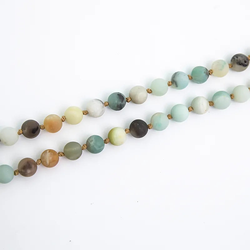 Amazonite Mala Beads 108 - Tibetan Prayer Necklace for Meditation & Balance | Buddhive