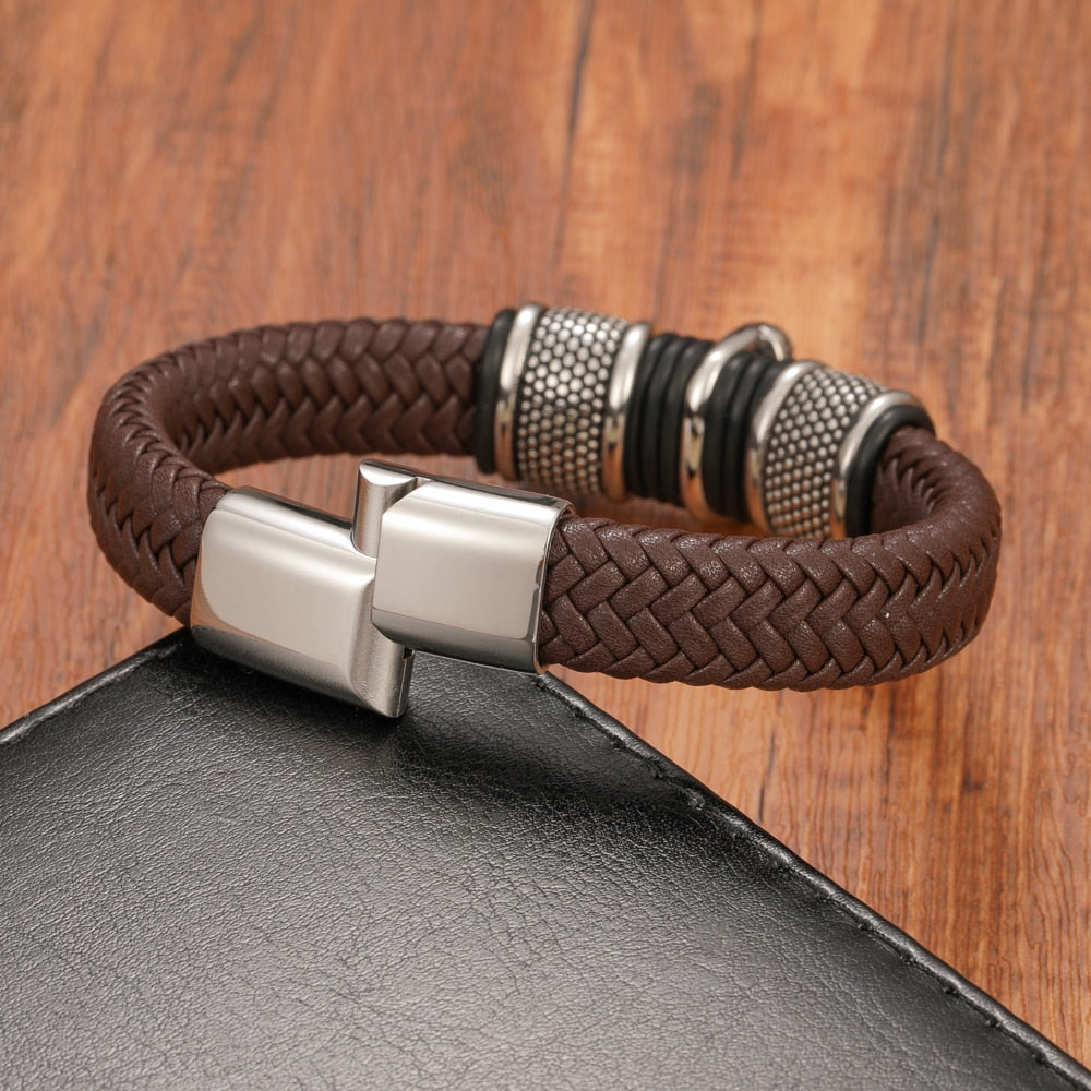 Buddha Leather Bracelet - Genuine Leather with Stainless Steel Clasp - 3 Colors & Sizes | Buddhive