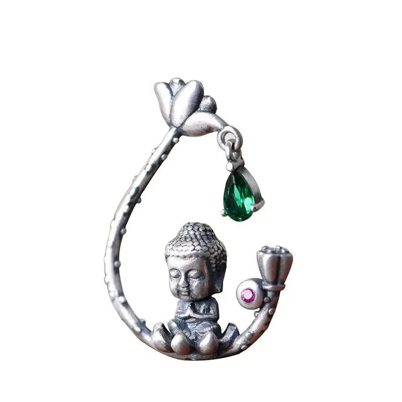 Buddha Pendant Sterling Silver Buddhist Deity - Spiritual Protection Necklace | Buddhive