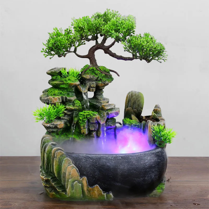 Zen Fountain Feng Shui Water Fountain - Tabletop Meditation Decor with Flowing Water | Buddhive