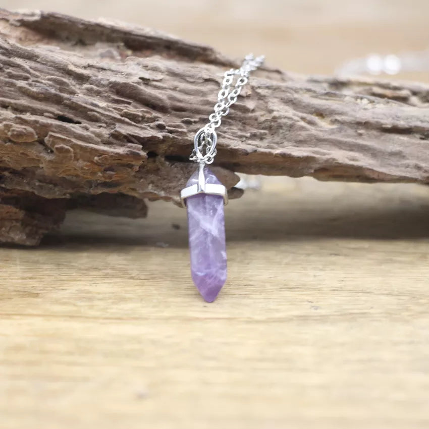 Hexagonal Stone Necklace - Natural Gemstone Pendant - Tiger's Eye & Obsidian | Buddhive