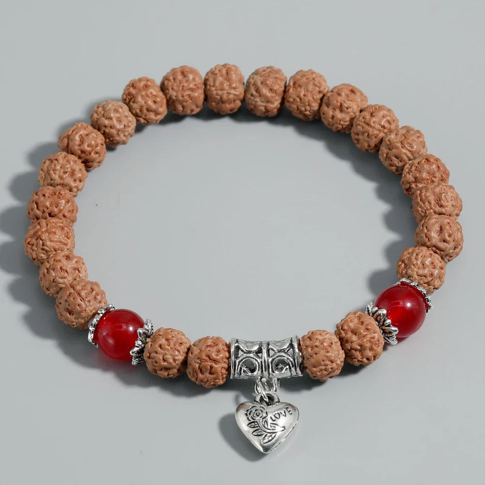 Tibetan Bodhi Seed Heart Bracelet for Women - Sacred Buddhist Prayer Beads | Buddhive