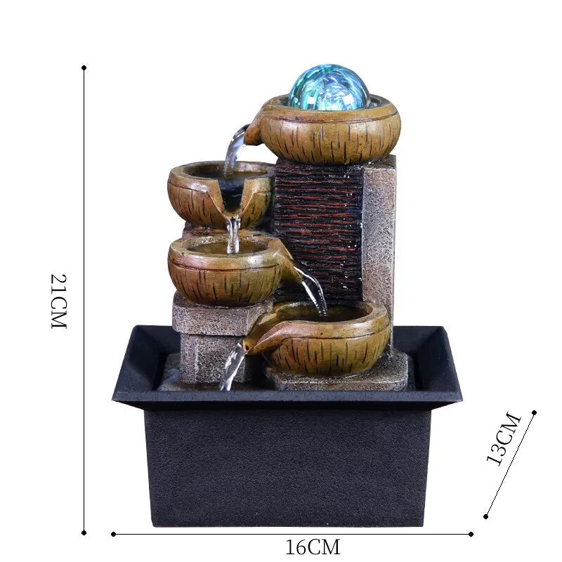 Desktop Zen Fountain - Resin Water Fountain with Buddha - Meditation & Office Decor | Buddhive