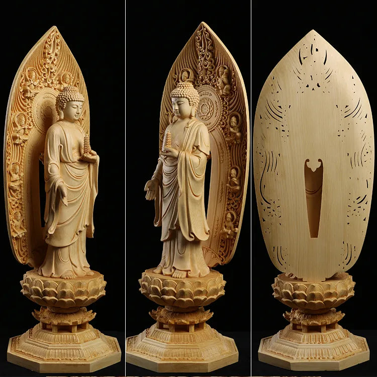 Buddha Statue Solid Wood Medicine Buddha 17 Inch Hand Carved Buddhist Figurine | Buddhive