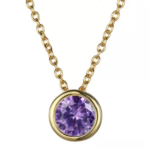 Birthstone Necklace Natural Gemstone Pendant - Personalized Crystal Jewelry | Buddhive