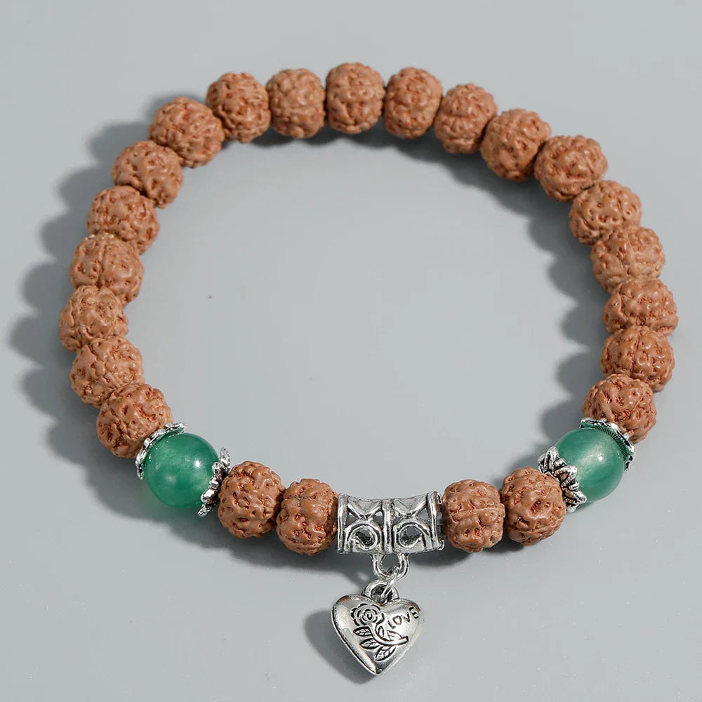 Tibetan Bodhi Seed Heart Bracelet for Women - Sacred Buddhist Prayer Beads | Buddhive