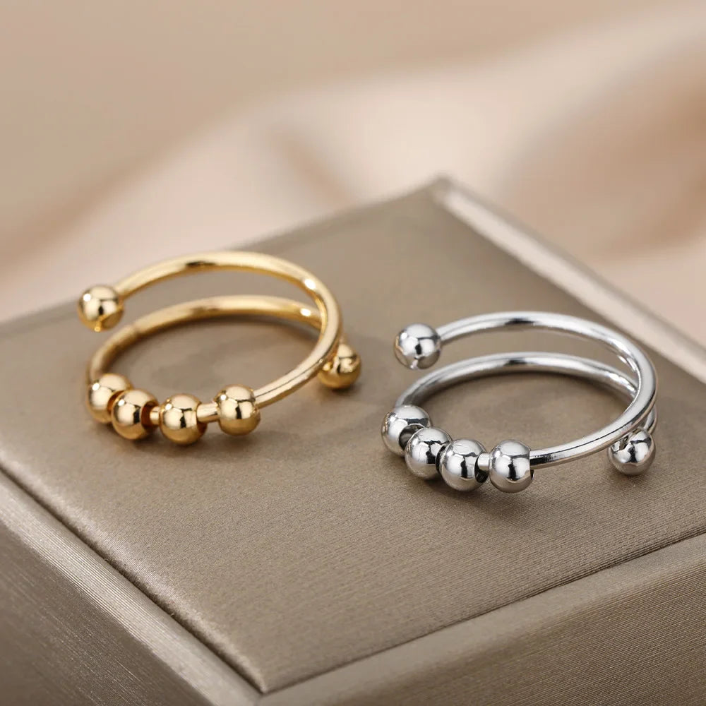 Anxiety Ring Spinner - Stainless Steel Fidget Ring for Stress Relief & Meditation | Buddhive