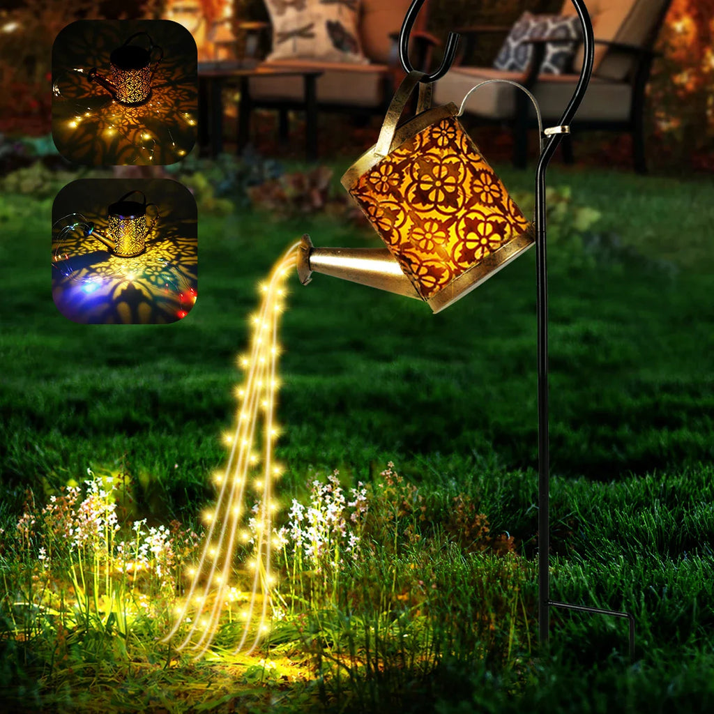 Solar Watering Can Garden Light - LED Zen Decor Outdoor Lamp with Stake | Buddhive