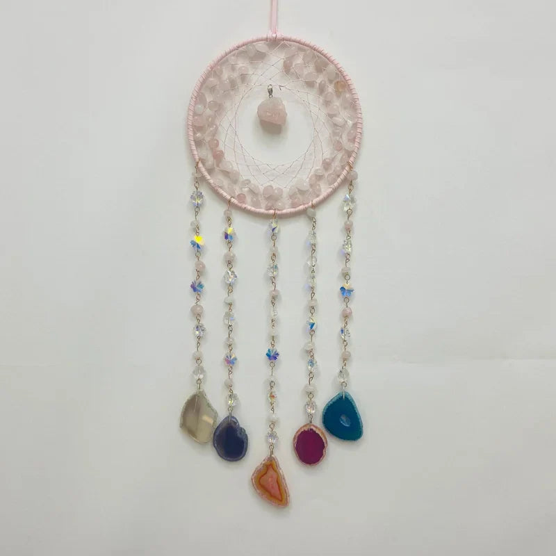 Chakra Dreamcatcher with Natural Stones - Crystal Spiritual Wall Hanging | Buddhive