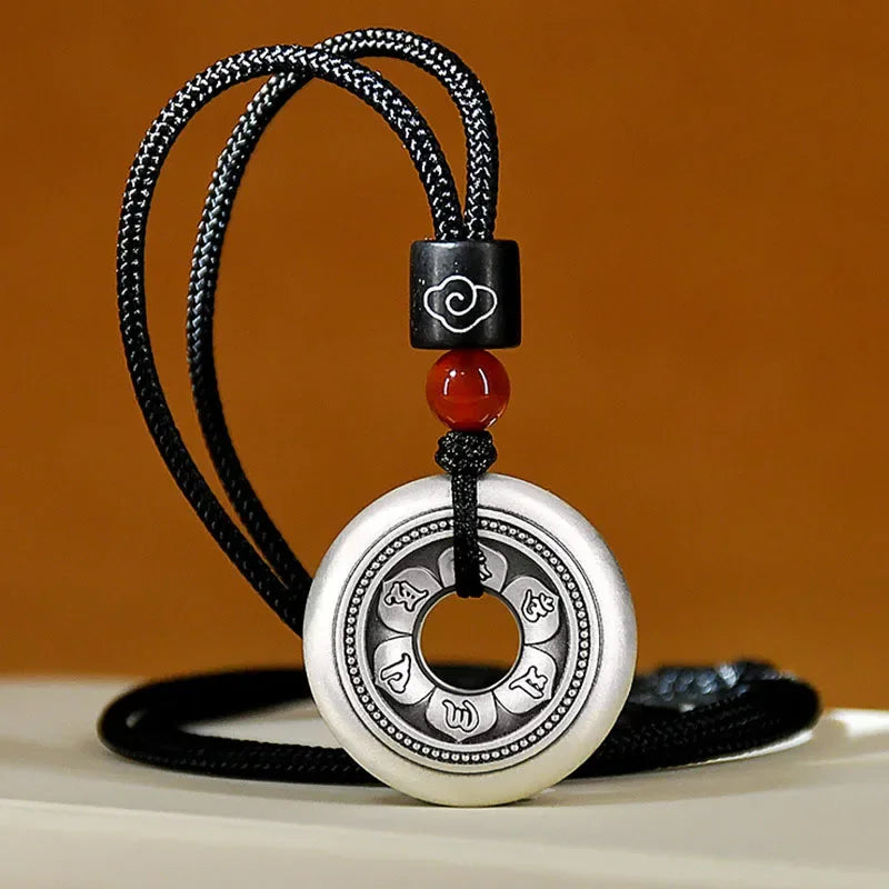 Om Pendant Silver Necklace - Sterling Copper Buddhist Symbol Jewelry | Buddhive