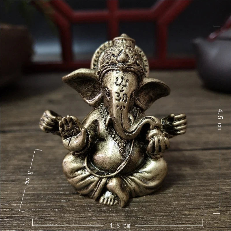 Ganesh Statue Resin Bronze Finish - Handcrafted Hindu Elephant God Figurine | Buddhive