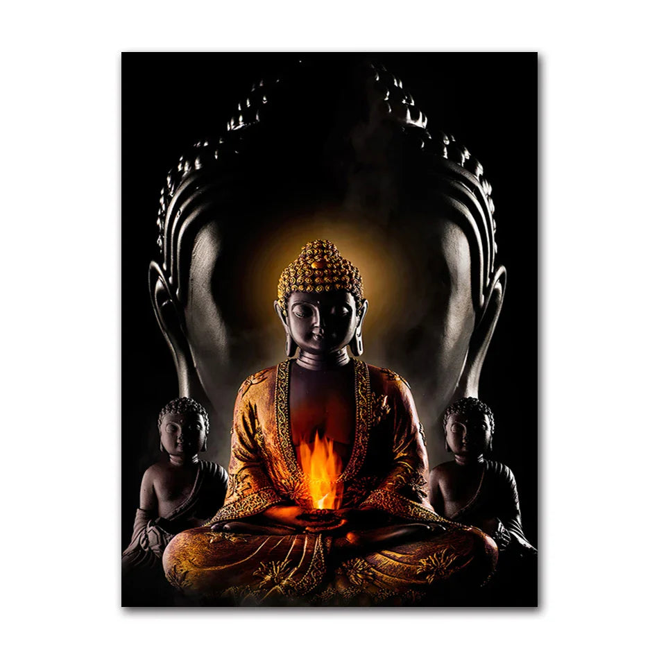 Smiling Buddha Poster Canvas Print - Zen Wall Art for Meditation & Home Decor | Buddhive