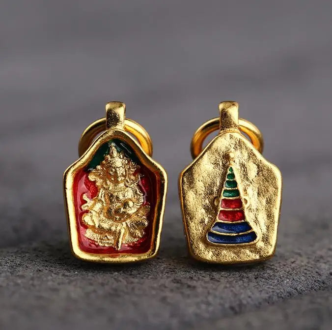 Tibetan Jambhala Amulet 925 Sterling Silver - Buddhist Wealth & Prosperity Talisman | Buddhive