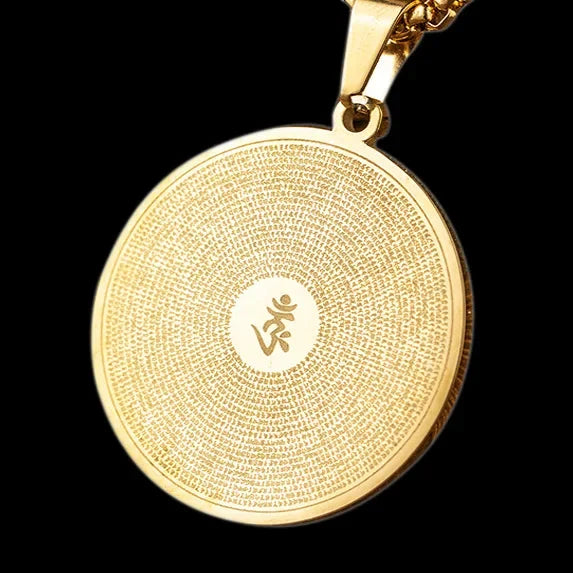 Buddhist Om Amulet Necklace - Sacred Mantra Pendant for Protection & Harmony | Buddhive
