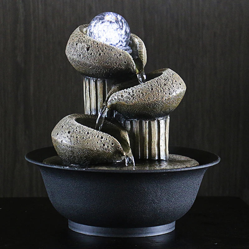 Zen Fountain Indoor Waterfall Resin Tabletop - Meditation & Home Decor | Buddhive