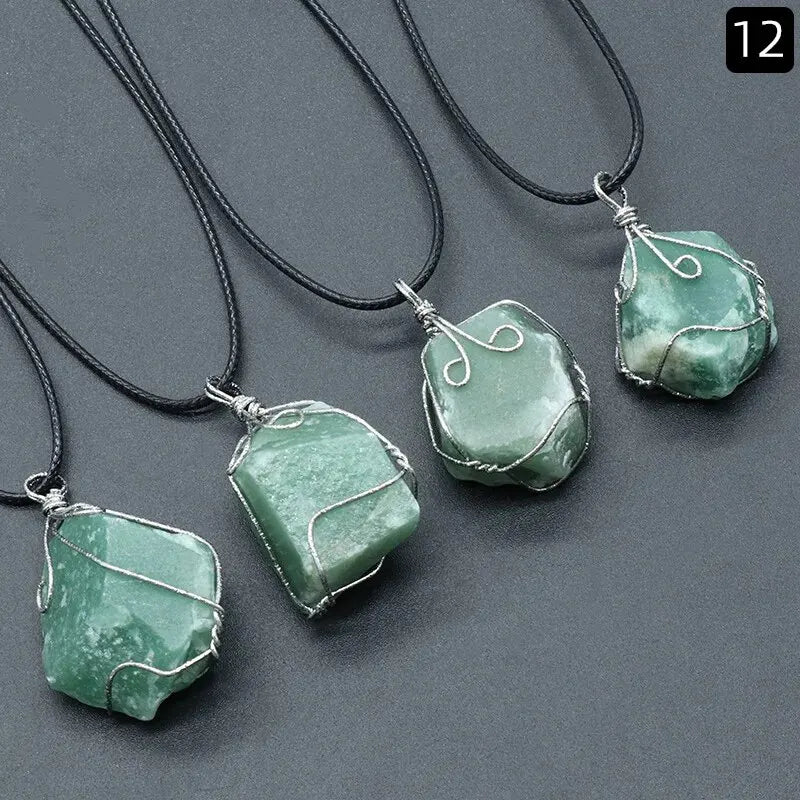 Yellow Crystal Stone Necklace - Natural Gemstone Circle Pendant - Buddhist Jewelry | Buddhive