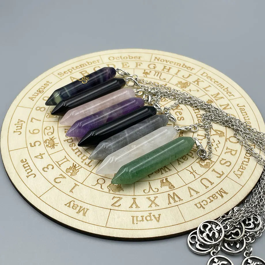 Dowsing Pendulum Natural Stone with OM Symbol - Crystal Divination Tool for Reiki & Energy Work | Buddhive