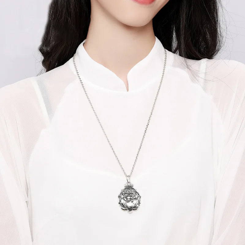 Buddha Pendant Silver Necklace - Sterling Quality Buddhist Amulet Jewelry | Buddhive